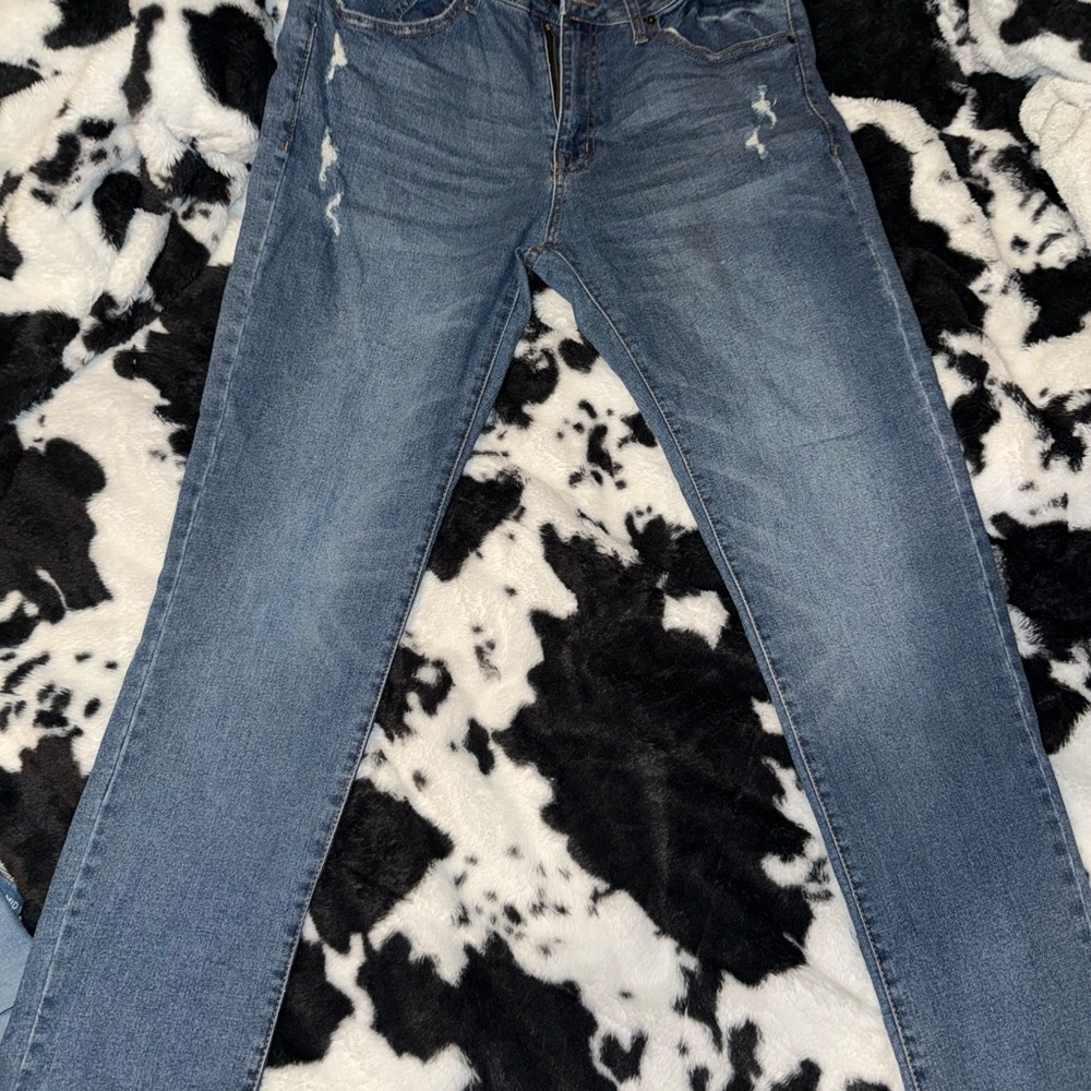 Stylish Blue Straight Leg Women's Jeans